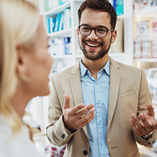 Business man in pharmacy